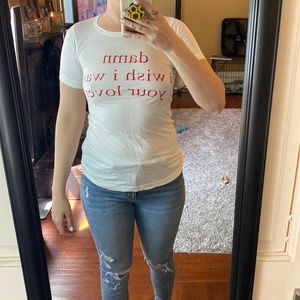 “Damn I wish I was your lover” T-shirt. Size S/M (fits like xs)